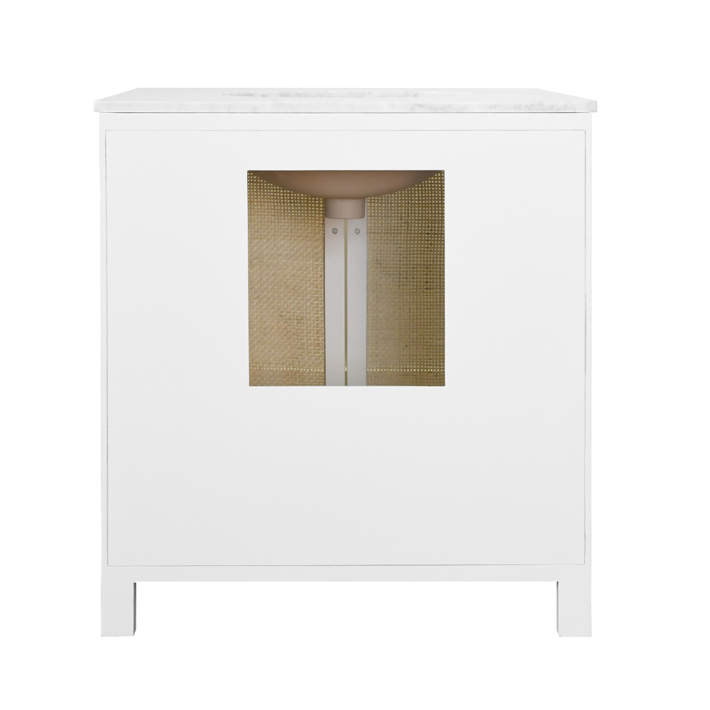 Ashton White Vanity Back View