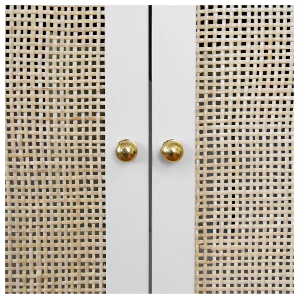 Ashton White Vanity Cane and Brass Hardware