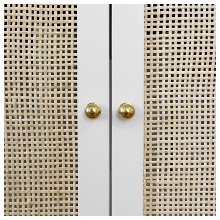 Ashton White Vanity Cane and Brass Hardware