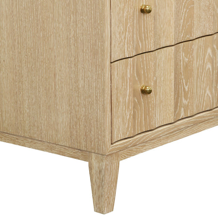Astor Cerused Oak Nightstand - corner leg detail