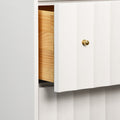 Astor Matte White Lacquer Double Dresser fluted drawer detail