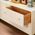 Astor Matte White Lacquer Double Dresser with open drawer
