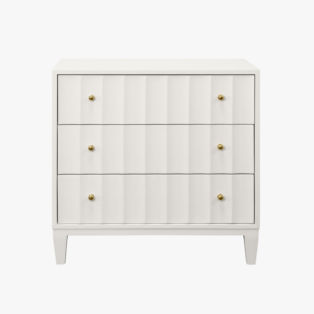 Astor White Lacquer Nightstand