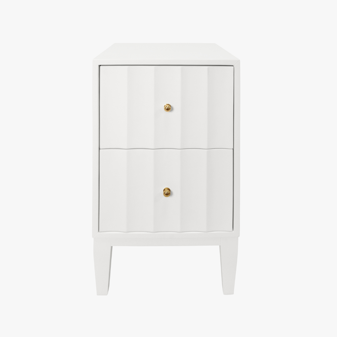 Astor White Lacquer Side Table by Dear Keaton