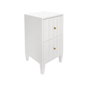 Astor White Lacquer Two Drawer Side Table