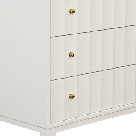 Astor White Matte Lacquer Nightstand - corner details