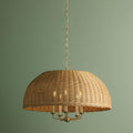 Atherton Rattan Pendant - 5 light large wicker dome pendant