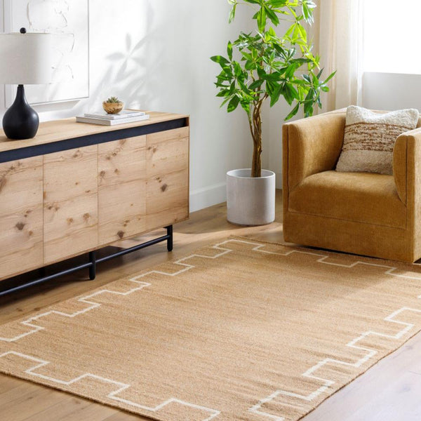 Attica Wool Rug styled in living room