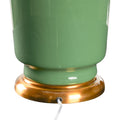 Audrey Herb Green Table Lamp goldbase closeup