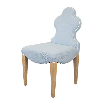 Aveline Light Blue Dining Chair with clover back