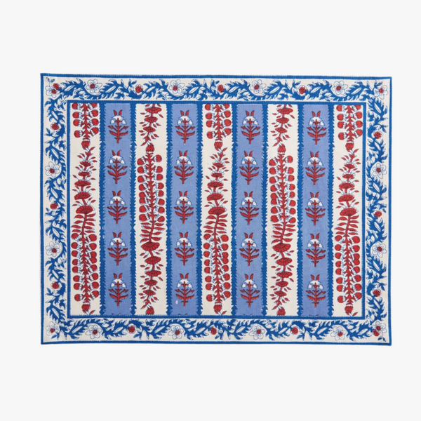 Avignon Placemats - red and blue blockprint