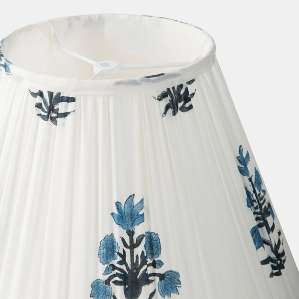 Azure Blossom Gathered Lamp Shade closeup