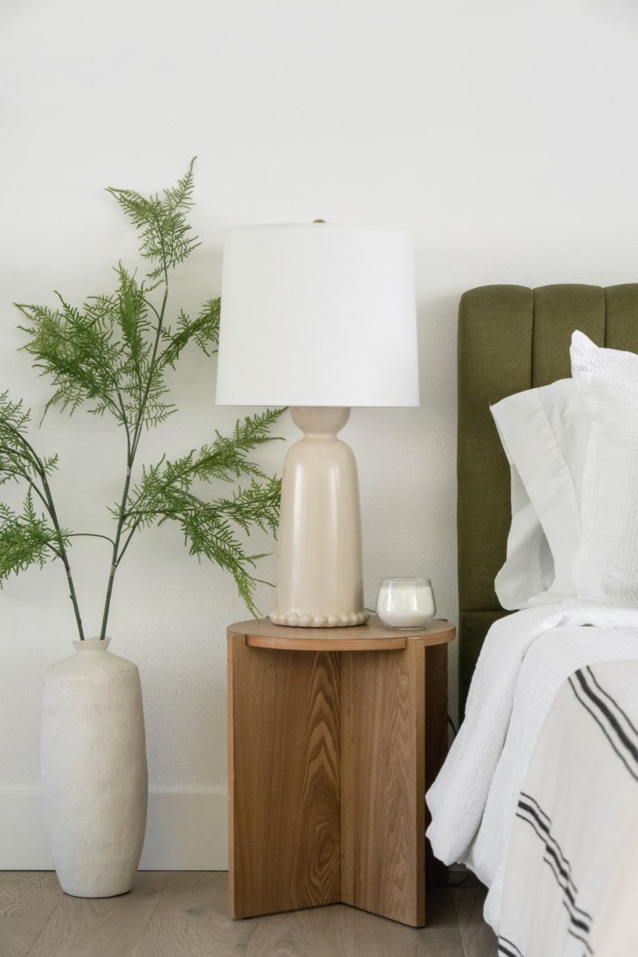 Wren Table Lamp Styled in Bedroom