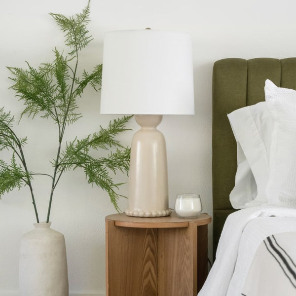 Wren Table Lamp Styled in Bedroom