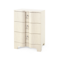 Biarritz Natural Grasscloth Side Table - three drawers