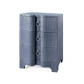 Biarritz Navy Blue Grasscloth BedSide Table