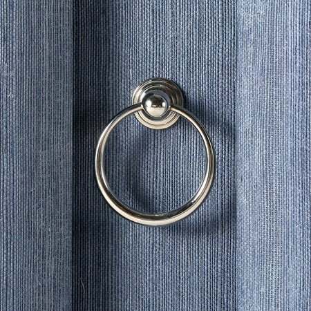 Biarritz Navy Grasscloth Side Table ring pull
