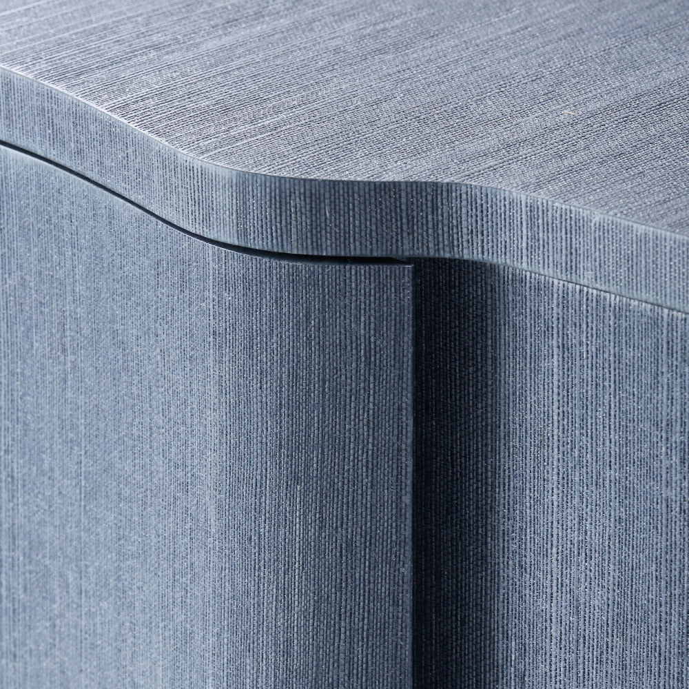 Biarritz Navy Blue Grasscloth Texture Closeup