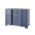 Biarritz Navy Blue Three Drawer Grasscloth Chest