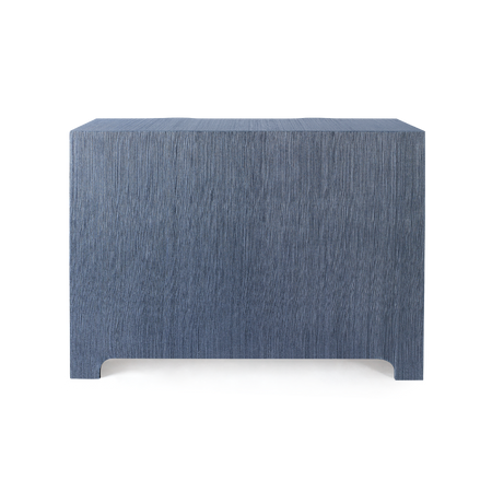 Biarritz Navy Blue Three Drawer Grasscloth Chest back view