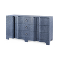 Biarritz Navy Blue  Grasscloth Nine Drawer Double  Dresser
