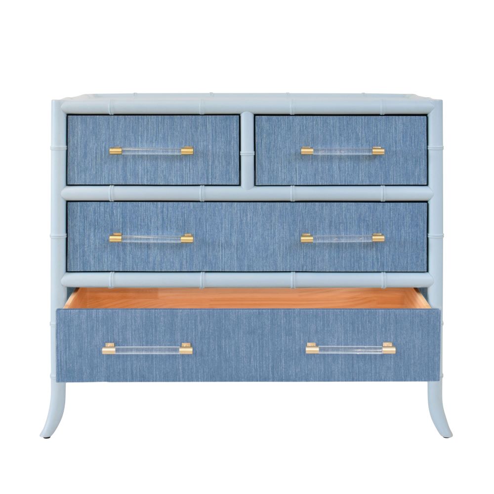 Blakewell Blue Chest - with open drawer