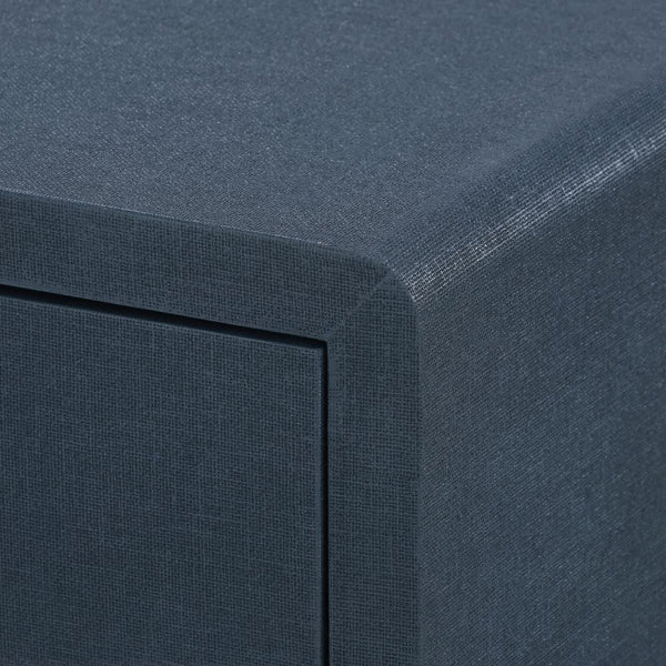 Blaine Navy Side Table Textured Linen Closeup