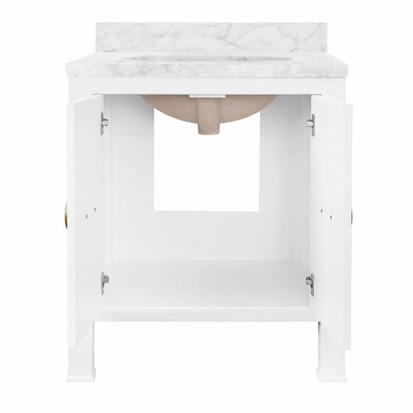 Brooklyn White Vanity under cabinet view