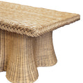 Marley Scalloped Woven Rattan Coffee Table - braided edge detail
