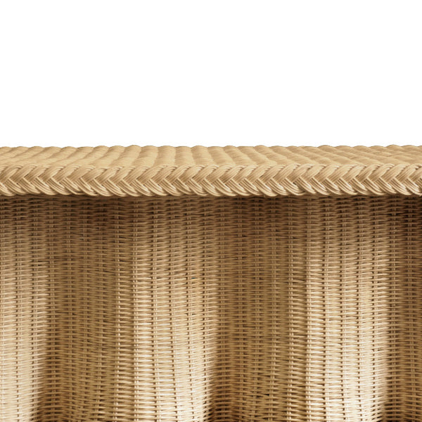 Marley Scalloped Woven Rattan Coffee Table - braided edge details