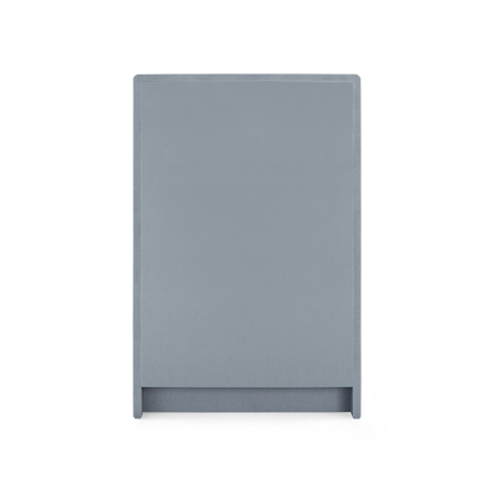 Blaine Lacquered Linen Grey Highboy Dresser back view