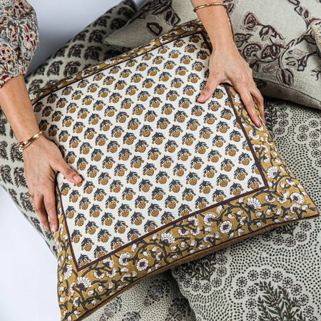 Bailey Mustard Pillow Cover Styled