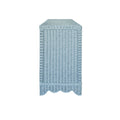 Bailey Light Blue Scalloped Edge Rattan Buffet side view