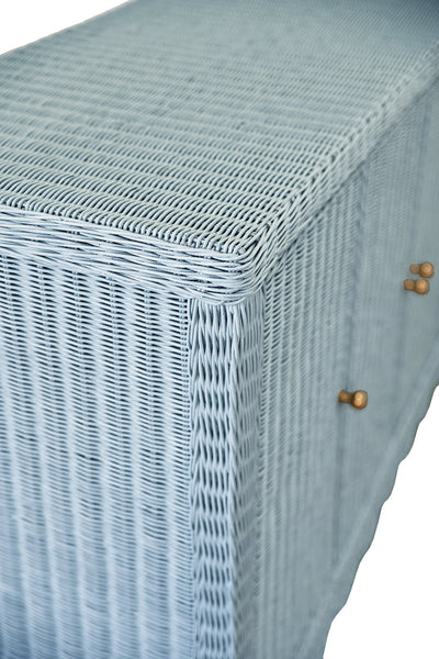 Bailey Light Blue Buffet - Four Door Rattan Cabinet - Dear Keaton
