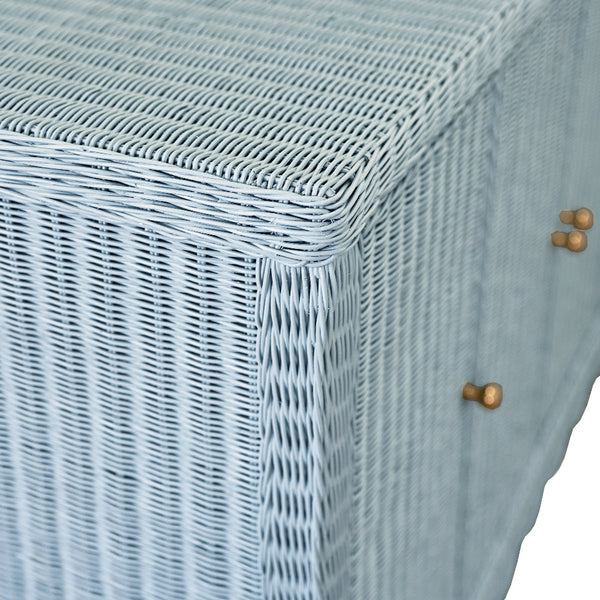 Bailey Light Blue Buffet - Four Door Rattan Cabinet - Dear Keaton