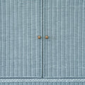 Bailey Light Blue Woven Rattan Buffet door hardware closeup