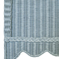 Bailey Light Blue Woven Rattan Buffet scalloped edge detail