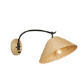 Bainbridge Swing Arm Sconce - woven seagrass shade