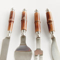 Bamboo Handle Cheese Tool Set - handle detail