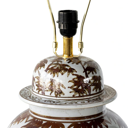 Bamboo Leaves Temple Jar Lamp closeup