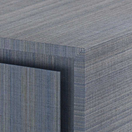 Banbury Denim Blue Textured Grasscloth Chest corner closeup
