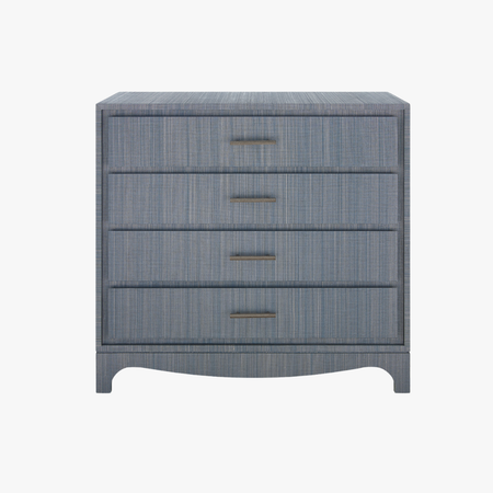 Banbury Denim Grasscloth Chest - four drawers