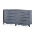 Banbury Denim Grasscloth Eight Drawer Double Dresser