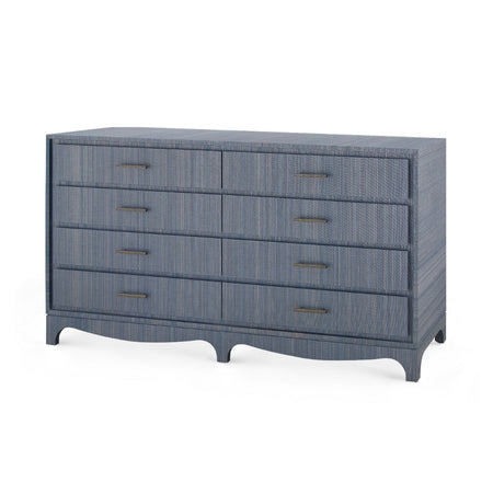 Banbury Denim Grasscloth Eight Drawer Double Dresser