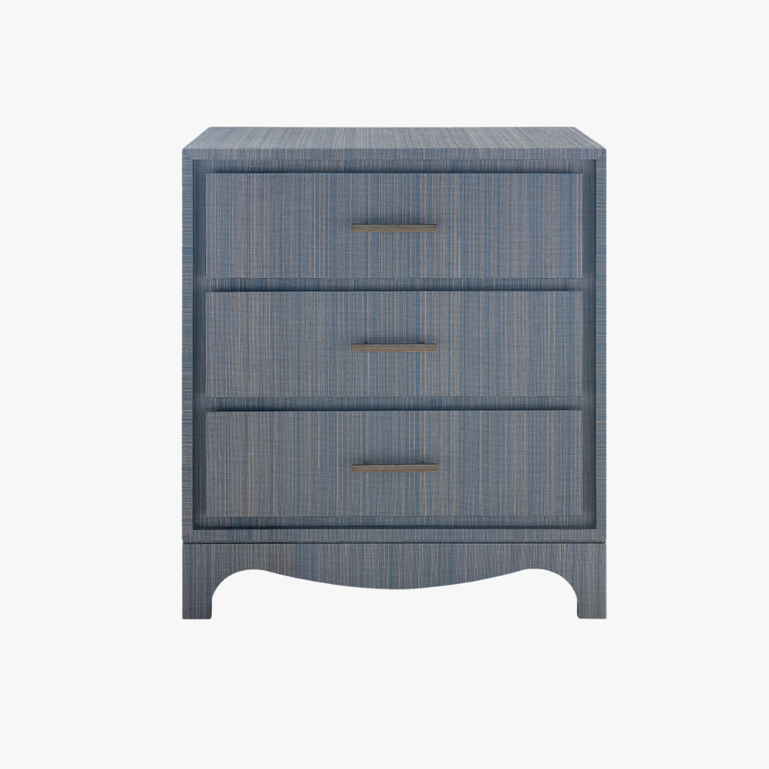 Banbury Denim Grasscloth Side Table by Dear Keaton