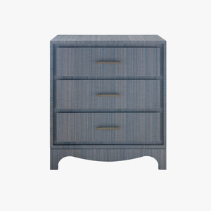 Banbury Denim Grasscloth Side Table