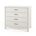 Banbury Sand White Grasscloth Chest - bedside table with four drawers