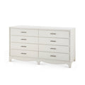 Banbury Sand White Grasscloth Dresser with eight drawers