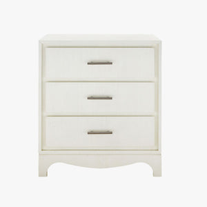 Banbury Sand White Grasscloth Side Table
