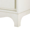Banbury Sand White Grasscloth Side Table foot detail